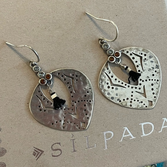 Silpada Sterling Silver Tassel Fringe with Swarovski Crystals Earrings W3382 - Picture 12 of 15